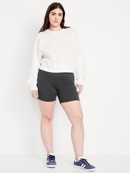 Image number 4 showing, High-Waisted Jersey Biker Shorts -- 6-inch inseam