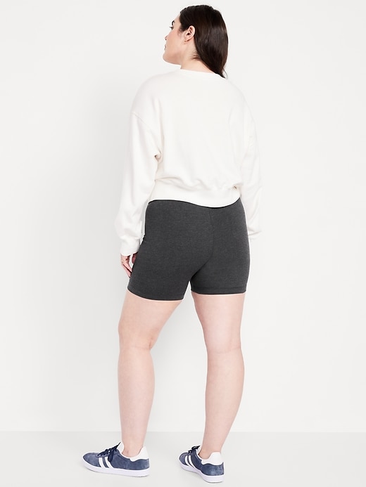 Image number 5 showing, High-Waisted Jersey Biker Shorts -- 6-inch inseam