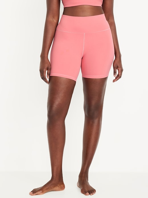 Image number 4 showing, High-Waisted StudioSmooth Biker Shorts -- 6-inch inseam