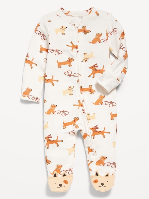 2-Way-Zip Sleep & Play Footed One-Piece for Baby - Red
