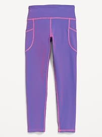 View large product image 5 of 6. High-Waisted PowerSoft Ribbed Performance 7/8 Leggings for Girls
