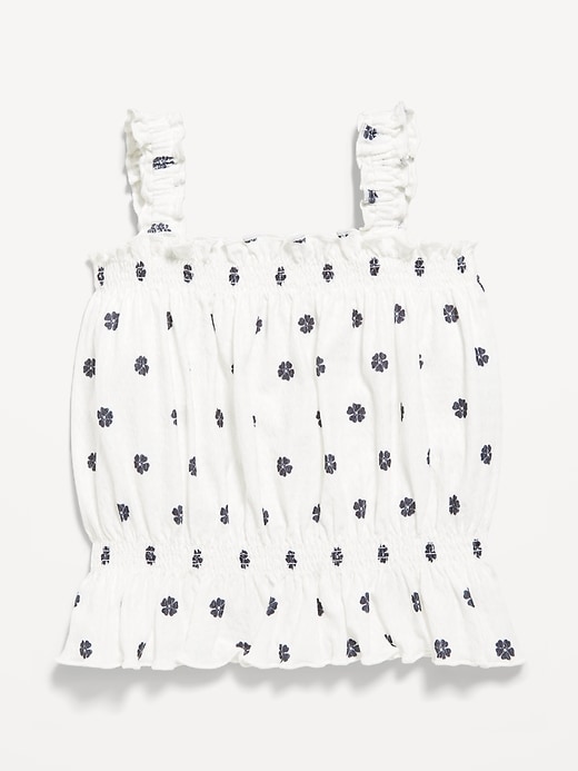 View large product image 2 of 2. Printed Sleeveless Crinkle Jacquard Peplum Tank Top for Toddler Girls