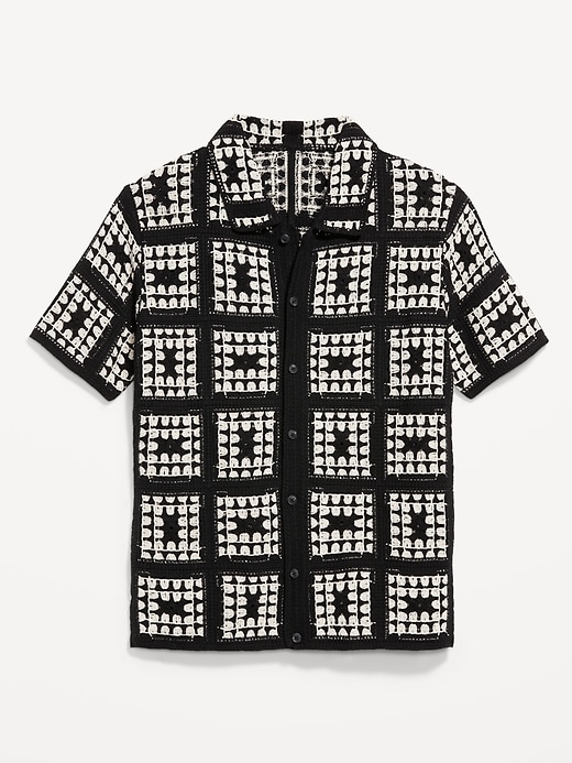 Image number 4 showing, Short-Sleeve Crochet Sweater