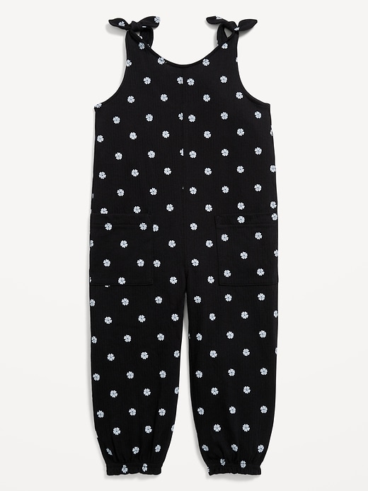 View large product image 1 of 1. Sleeveless Jacquard-Knit Jumpsuit for Toddler Girls