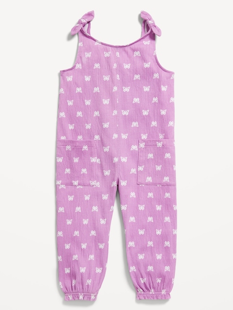 Sleeveless Jacquard-Knit Jumpsuit for Toddler Girls