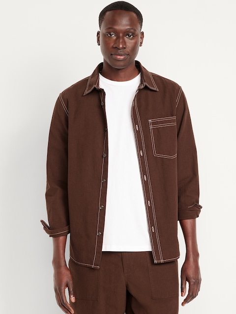 Contrast Stitch Workwear Shirt