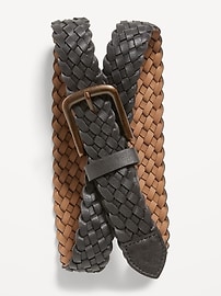 Image number 1 showing, Braided Faux-Leather Belt for Men