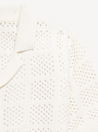 View large product image 3 of 3. Short-Sleeve Crochet-Knit Shirt for Boys
