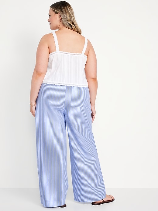 Image number 7 showing, High-Waisted Poplin Super Wide-Leg Pants