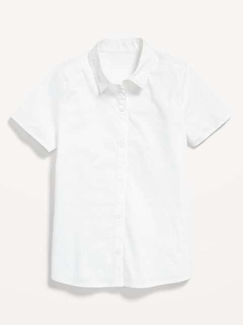 School Uniform Short-Sleeve Poplin Shirt for Girls