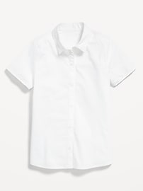 Image number 1 showing, School Uniform Short-Sleeve Poplin Shirt for Girls