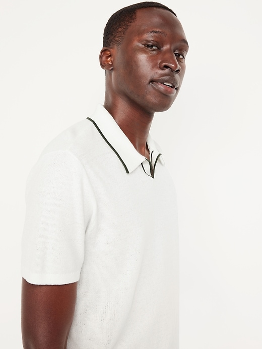 Image number 3 showing, Tipped Collar Polo Sweater