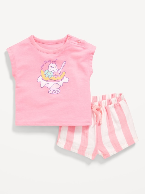 Graphic Top and Shorts Set for Baby