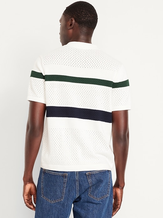 Image number 2 showing, Short-Sleeve Button-Front Sweater Shirt