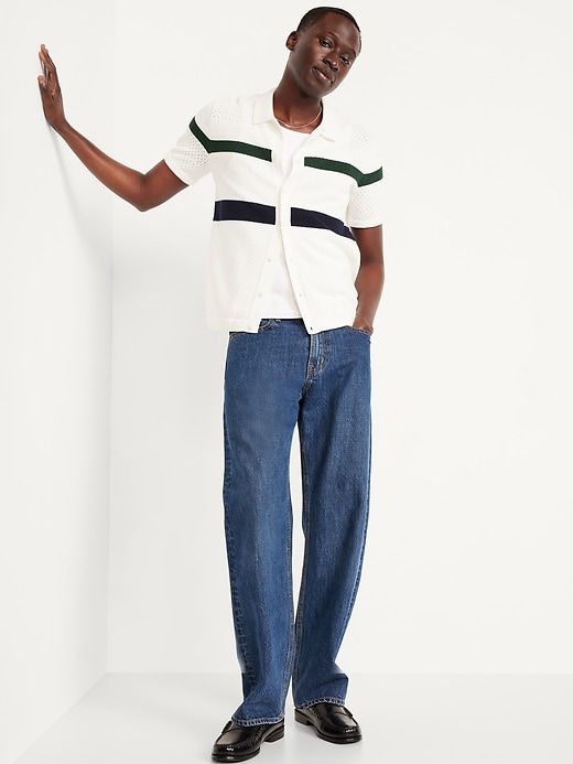 Image number 3 showing, Short-Sleeve Button-Front Sweater Shirt