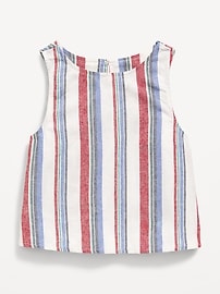 Image number 2 showing, Sleeveless Cross-Back Linen-Blend Top for Girls