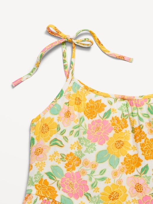 View large product image 2 of 2. Printed Sleeveless Double-Weave Tiered Dress for Girls