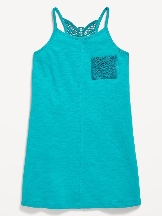 View large product image 1 of 1. Sleeveless Crochet Racerback Dress for Toddler Girls