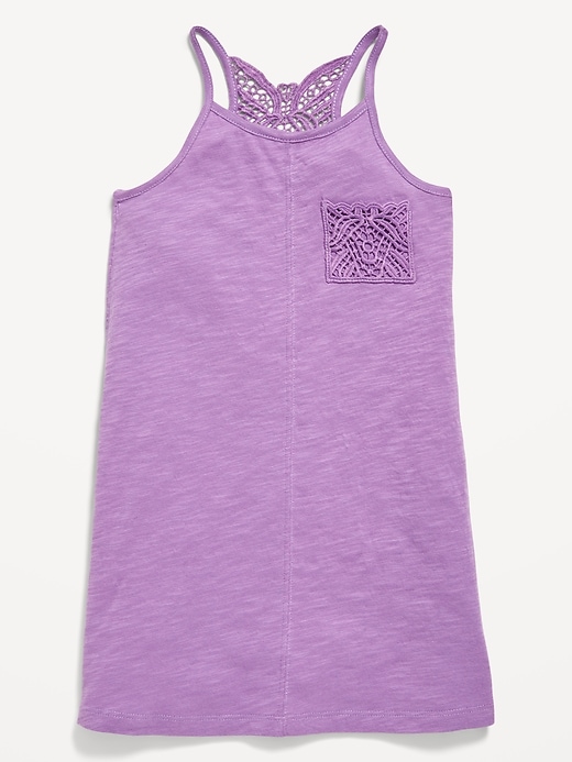 View large product image 1 of 1. Sleeveless Crochet Racerback Dress for Toddler Girls