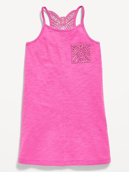 View large product image 2 of 3. Sleeveless Crochet Racerback Dress for Toddler Girls