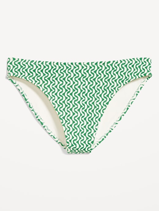 Image number 4 showing, Mid-Rise Textured Bikini Swim Bottoms