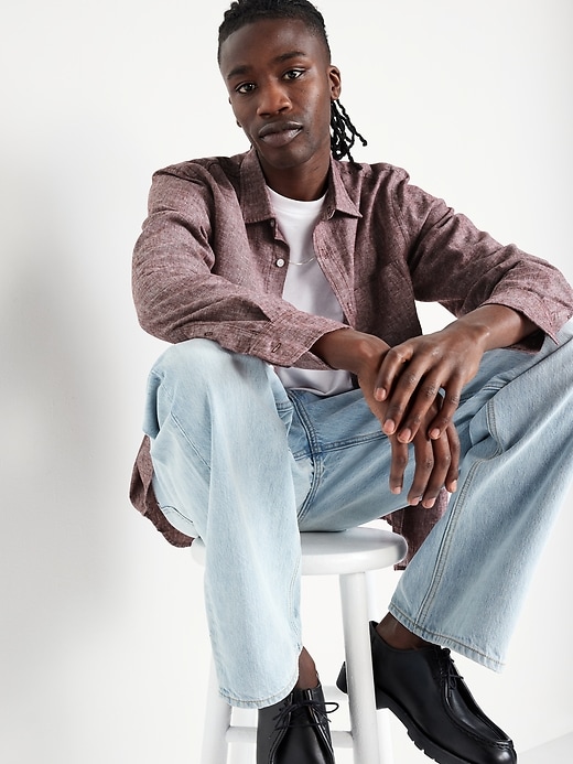 Image number 3 showing, Classic Fit Linen-Blend Shirt