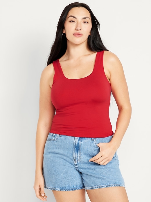 Image number 4 showing, Double-Layer Scoop-Neck Tank Top