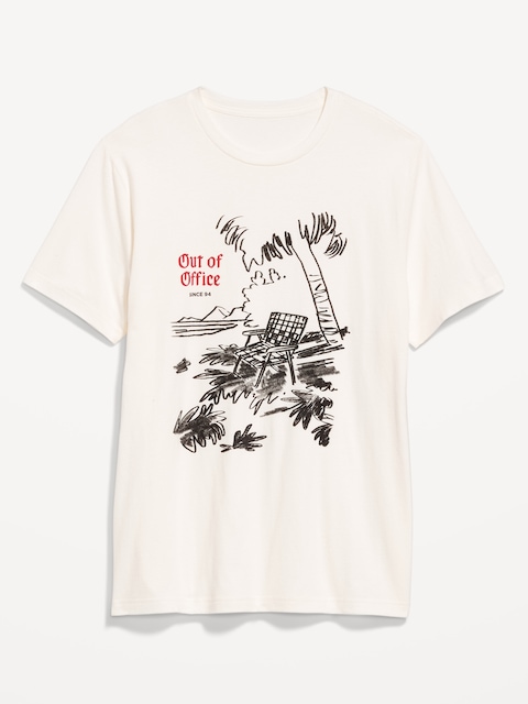 Crew-Neck Graphic T-Shirt - Sea Salt Caramel