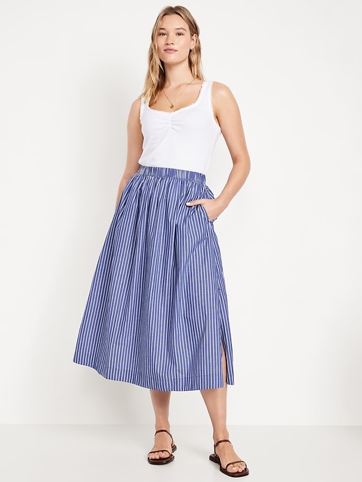 Image number 5 showing, High-Waisted A-Line Midi Skirt