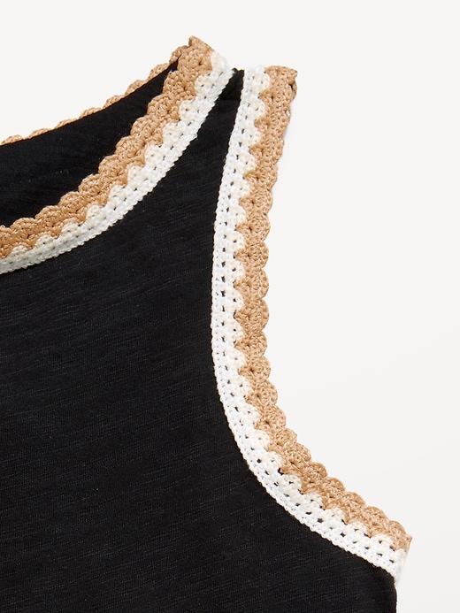 L'image numéro 3 présente Haut sans manches à bordure crochetée pour fille