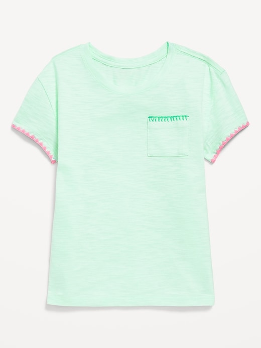 View large product image 1 of 2. Softest Stitch-Trim Pocket T-Shirt for Girls