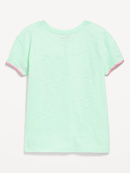 View large product image 2 of 2. Softest Stitch-Trim Pocket T-Shirt for Girls