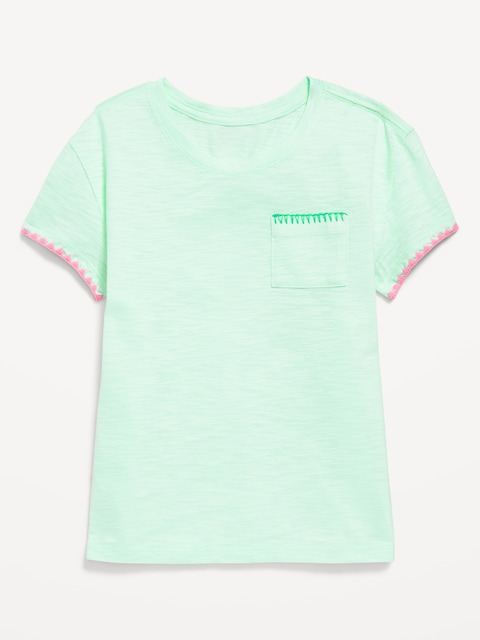 T-shirt ultra-doux à poche contrastante pour fille