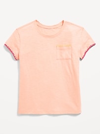 Image number 1 showing, Softest Stitch-Trim Pocket T-Shirt for Girls