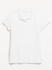 Image number 2 showing, School Uniform Jersey-Knit Polo Shirt for Girls