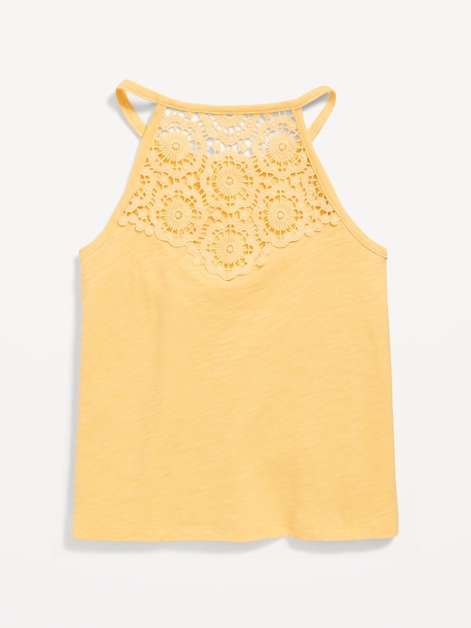 View large product image 2 of 3. Crochet Back Halter Tank Top for Girls