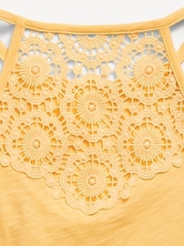 View large product image 3 of 3. Crochet Back Halter Tank Top for Girls