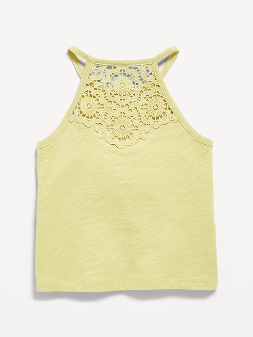 View large product image 2 of 2. Crochet Back Halter Tank Top for Girls
