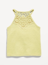 Image number 2 showing, Crochet Back Halter Tank Top for Girls