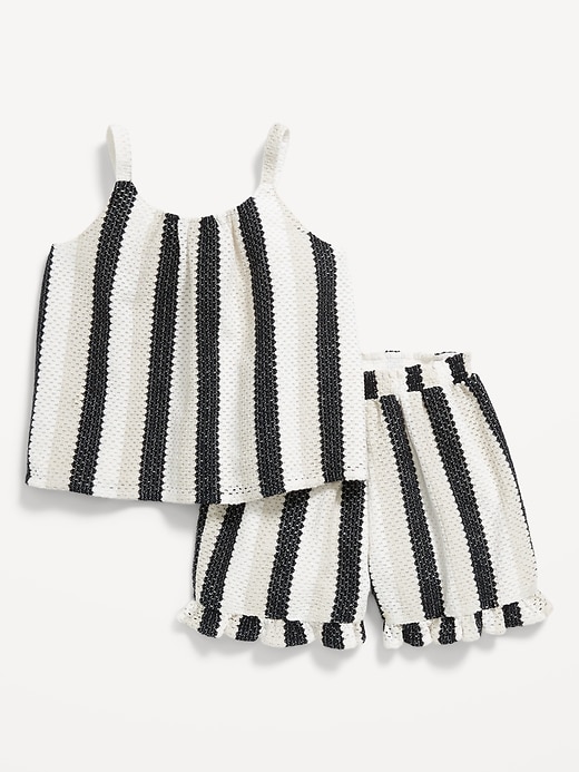 View large product image 1 of 1. Sleeveless Sweater-Knit Top and Shorts Set for Toddler Girls