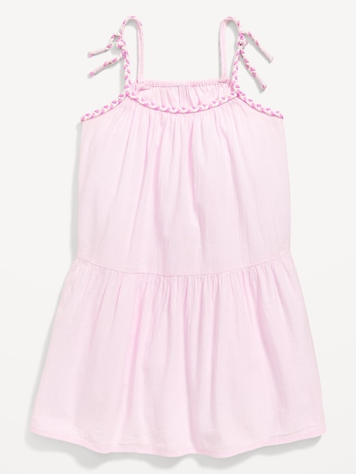 View large product image 1 of 1. Printed Sleeveless Crinkle Crepe Tiered Dress for Toddler Girls