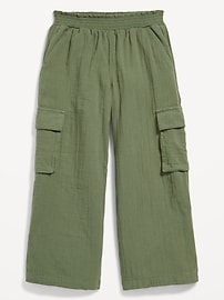 View large product image 4 of 4. Double-Weave Wide-Leg Cargo Pants for Girls