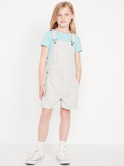 Printed Baggy Jean Shortalls for Girls