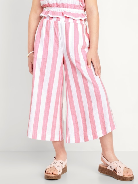 High-Waisted Pucker Wide-Leg Pants for Girls