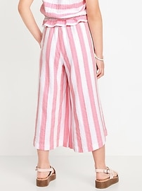 Image number 2 showing, High-Waisted Pucker Wide-Leg Pants for Girls
