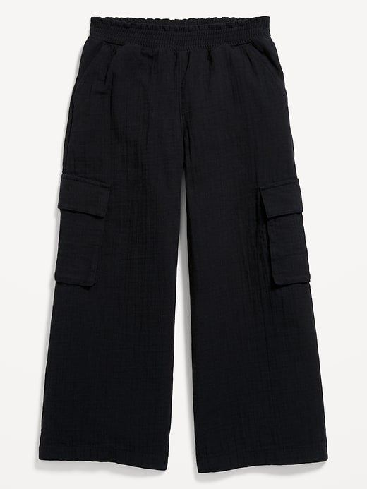 View large product image 1 of 1. Double-Weave Wide-Leg Cargo Pants for Girls