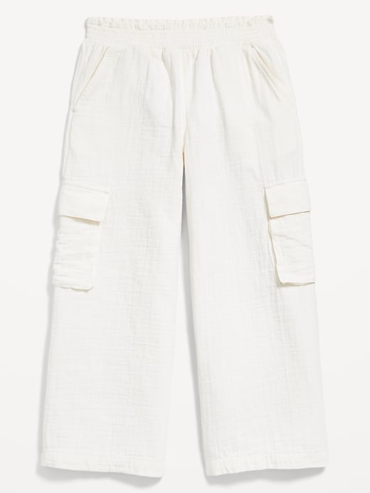 Image number 4 showing, Double-Weave Wide-Leg Cargo Pants for Girls