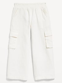 View large product image 4 of 4. Double-Weave Wide-Leg Cargo Pants for Girls