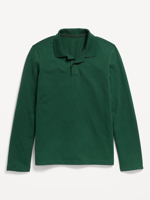 View large product image 1 of 1. School Uniform Long-Sleeve Polo Shirt for Boys