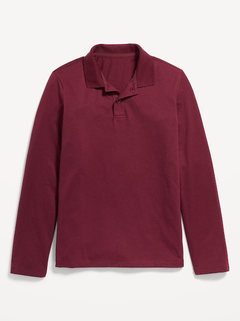 School Uniform Long-Sleeve Polo Shirt for Boys